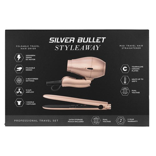 Silver Bullet Styleaway Mini Hair Dryer & Straightener Travel Set