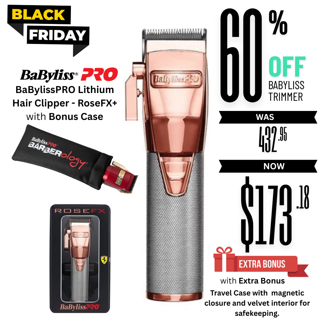 BaBylissPRO Lithium Hair Clipper - RoseFX  with BONUS CASE - Black Friday Sale
