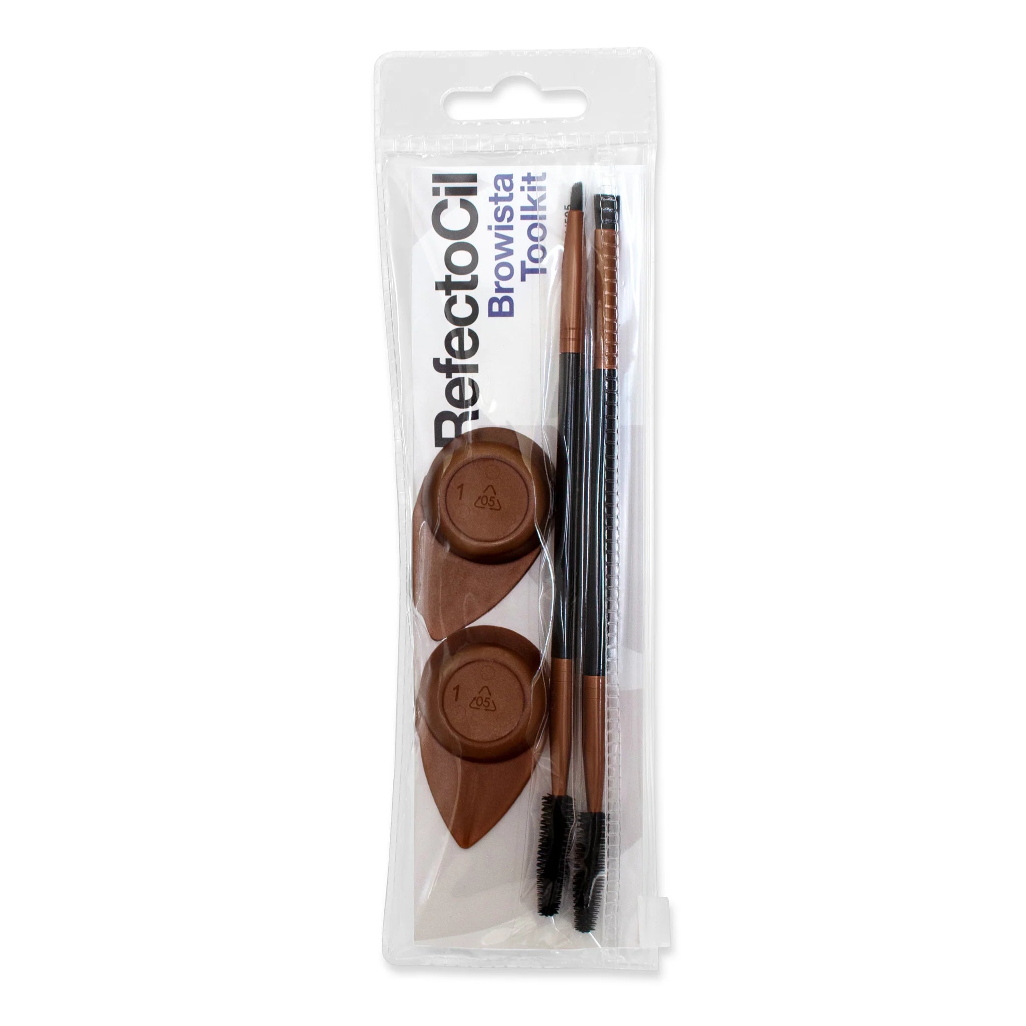 RefectoCil Browista Tool Kit with Dual Angled Brushes, Rubber Spoolie Ends, and Rose Gold Application Dishes for Professional Lash and Brow Tinting