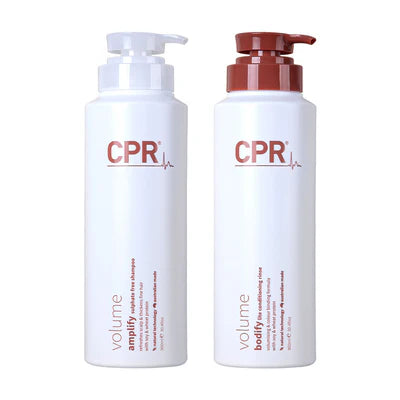 CPR Volume Amplify and Bodify Sulphate Free Shampoo and Conditioner 900ml - Volumizing duo for fine hair, sulfate-free, enhances strength and body, includes botanical micro proteins for repair and shine.