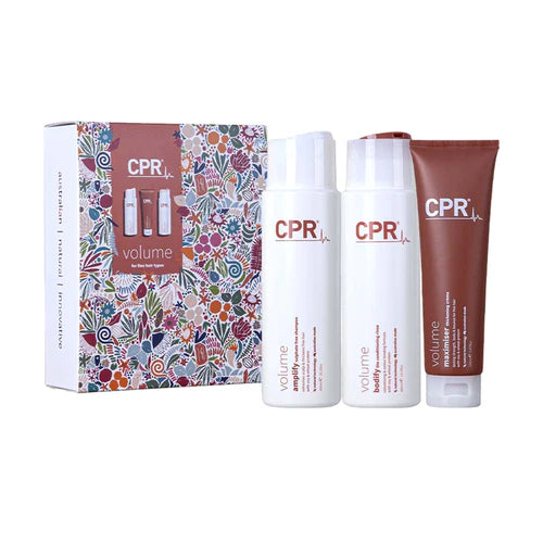 CPR Hair Volume Trio Pack - Amplify Sulphate Free Shampoo, Bodify Lite Conditioning Rinse, and Maximiser Thickening Crème with Organic Avocado Oil, Vitamin A, B5 & E, and Carob Protein for voluminous, healthy hair.