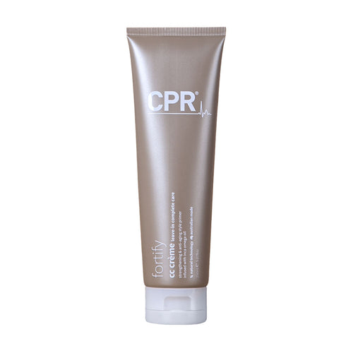 CPR Vita5 Fortify CC Crème Leave-In Complete Care 150ml tube, highlighting its nourishing, heat-protective formula designed to repair, hydrate, and smooth damaged or frizzy hair for a polished finish