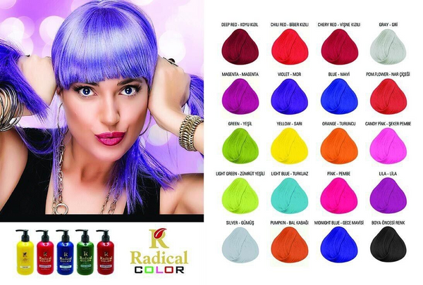 Radical Color Semi Permanent Hair Colour Electric Blue 250ml