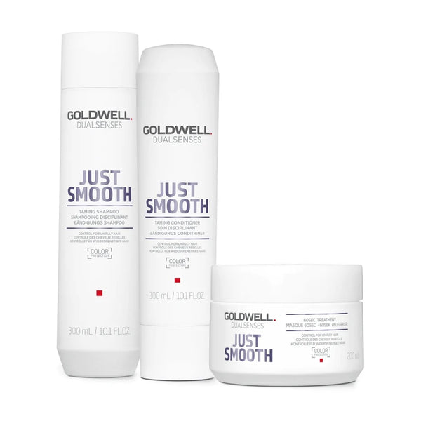 Goldwell DualSenses Just Smooth Shampoo, Conditioner & Treatment Trio Pack