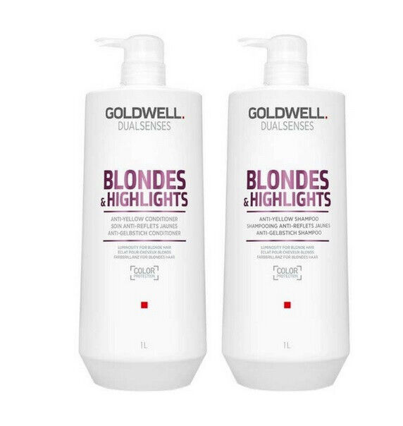 Goldwell Dualsenses Blondes & Highlights Anti-Yellow Shampoo & Condtioner 1L Duo Pack