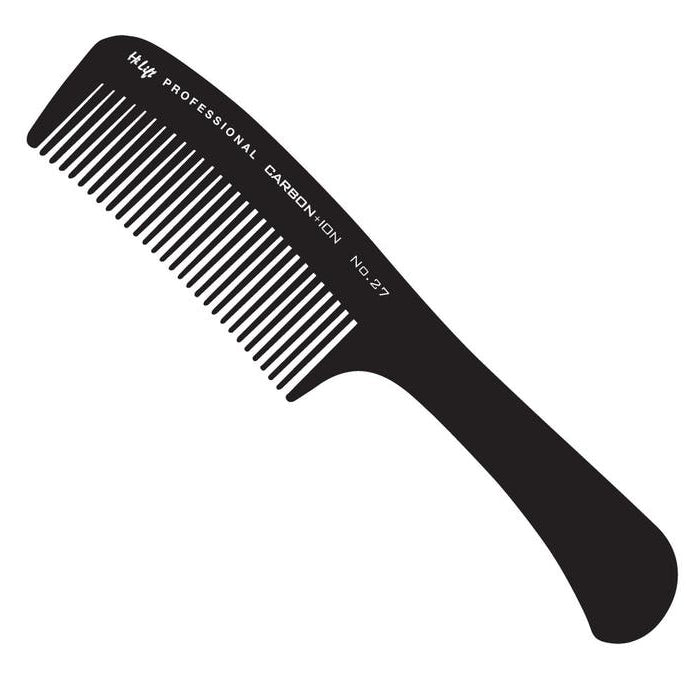 Black comb with 'ihFg' branding on a white background