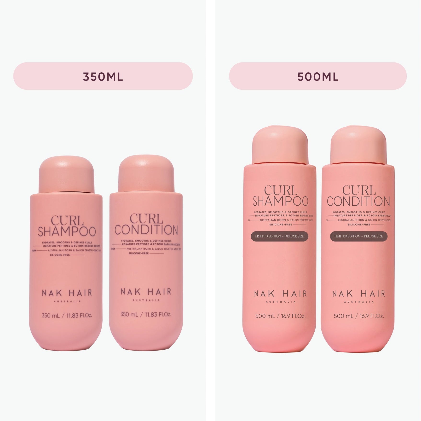 NAK Curl Shampoo & Conditioner 500ml Limited Edition Duo Pack