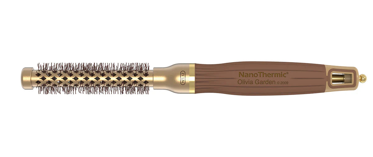 Olivia Garden NanoThermic Gold Round Thermal Brush: The Ultimate Styling Tool 12MM