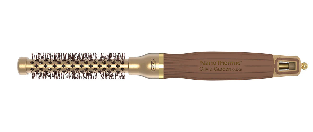 Olivia Garden NanoThermic Gold Round Thermal Brush: The Ultimate Styling Tool 12MM
