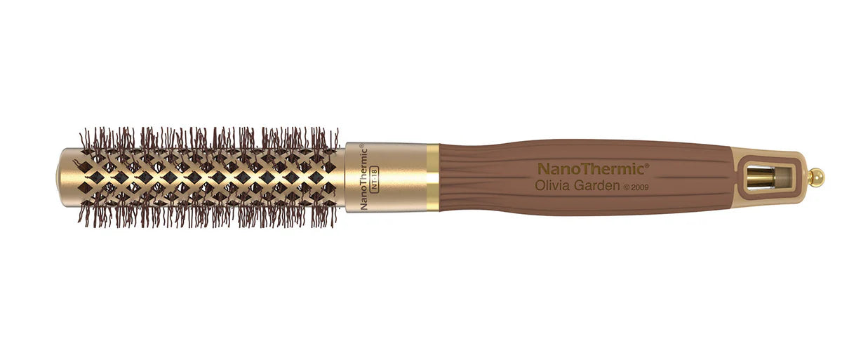 Olivia Garden NanoThermic Gold Round Thermal Brush: The Ultimate Styling Tool 18MM