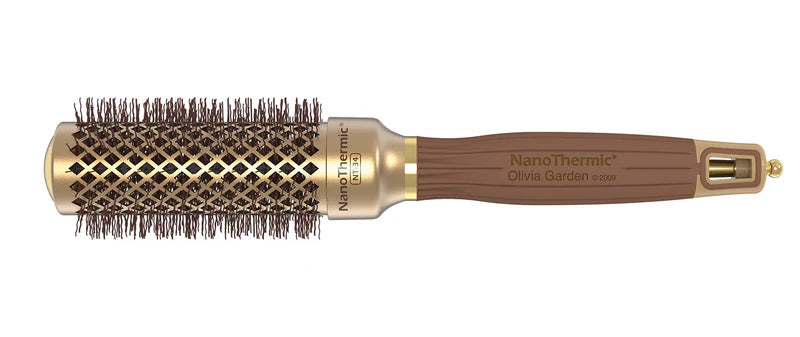 Olivia Garden NanoThermic Gold Round Thermal Brush: The Ultimate Styling Tool 34MM