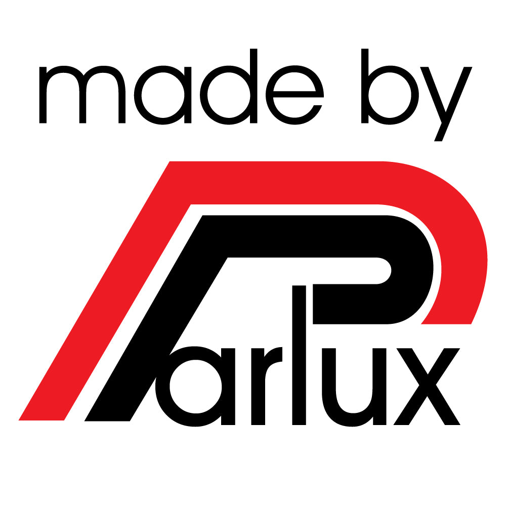 Parlux logo with 'made by' text on a white background