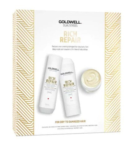Goldwell DualSenses Rich Repair Shampoo, Conditioner and Treatment Trio Pack