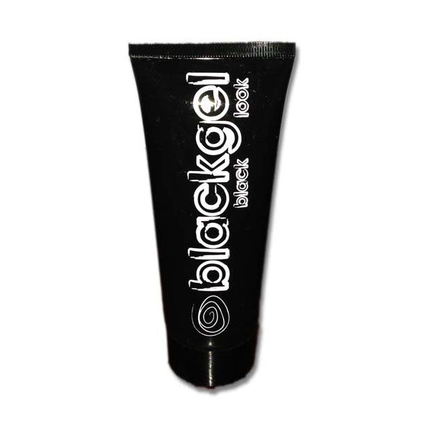 Black gel tube with 'black gel' branding on a white background