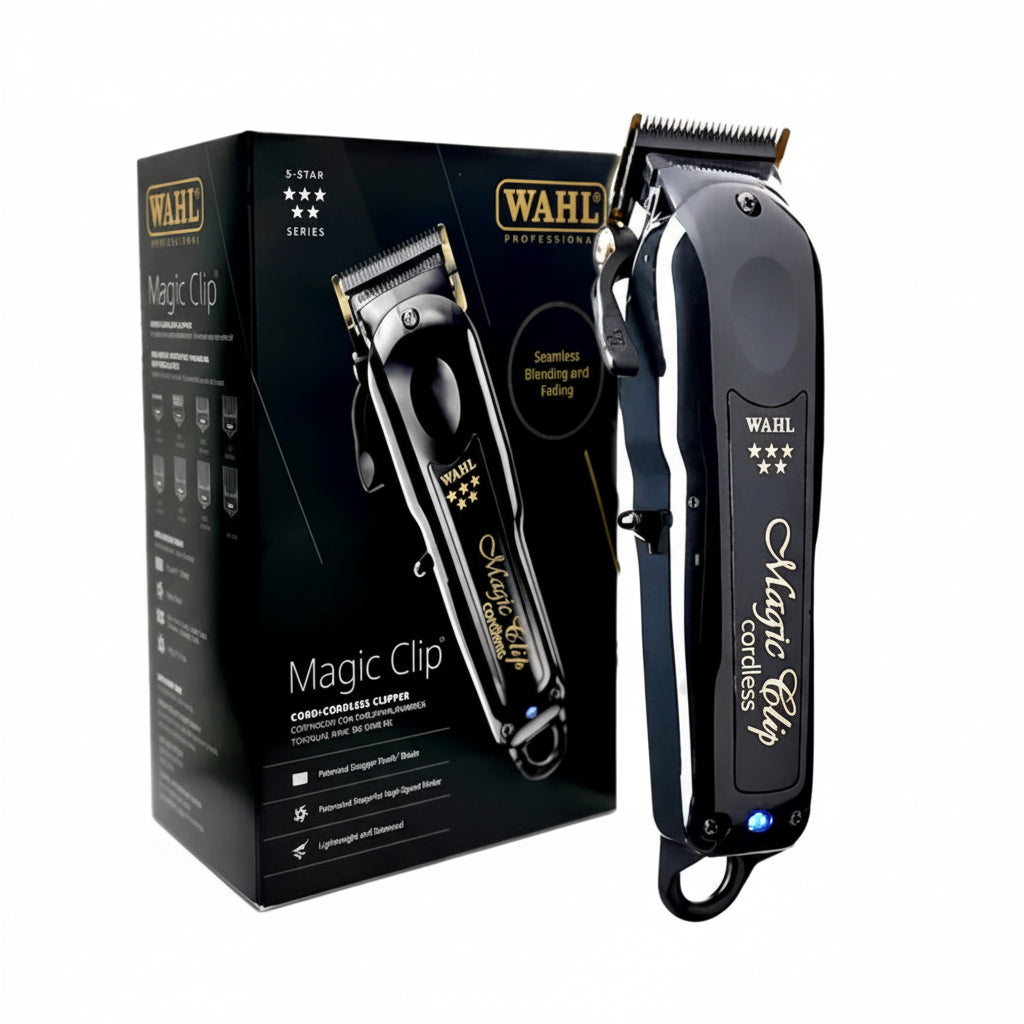 Wahl Magic Clip hair trimmer with packaging on a white background