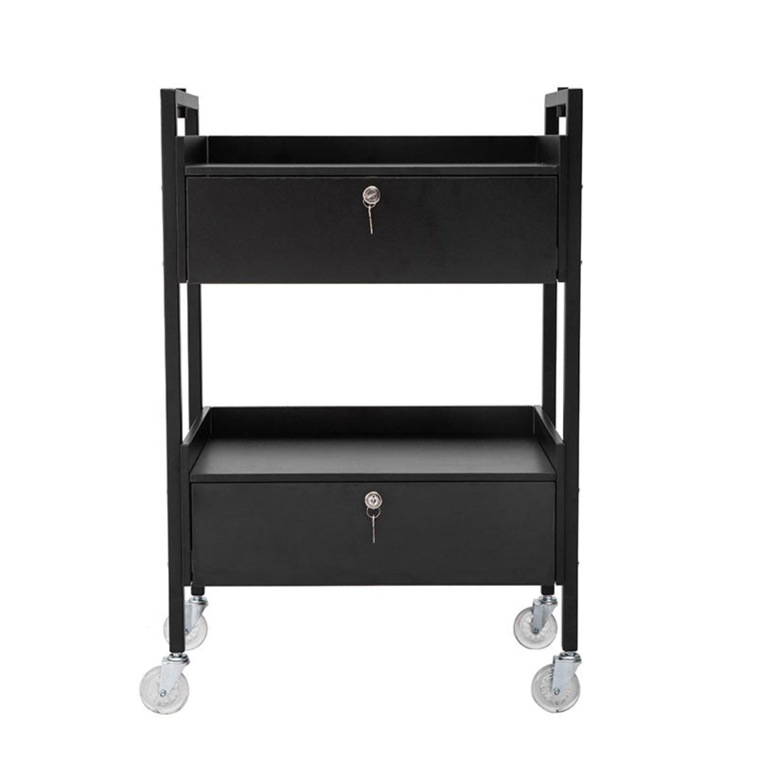 2 Tier Salon Trolley - Black
