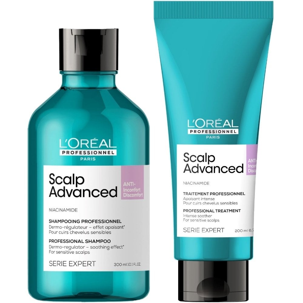 L'Oreal Professionnel Serie Expert Scalp Advanced Anti-Discomfort Dermo-Regulator Shampoo 300ml & Intense Soother Hair Treatment 200ml Twin