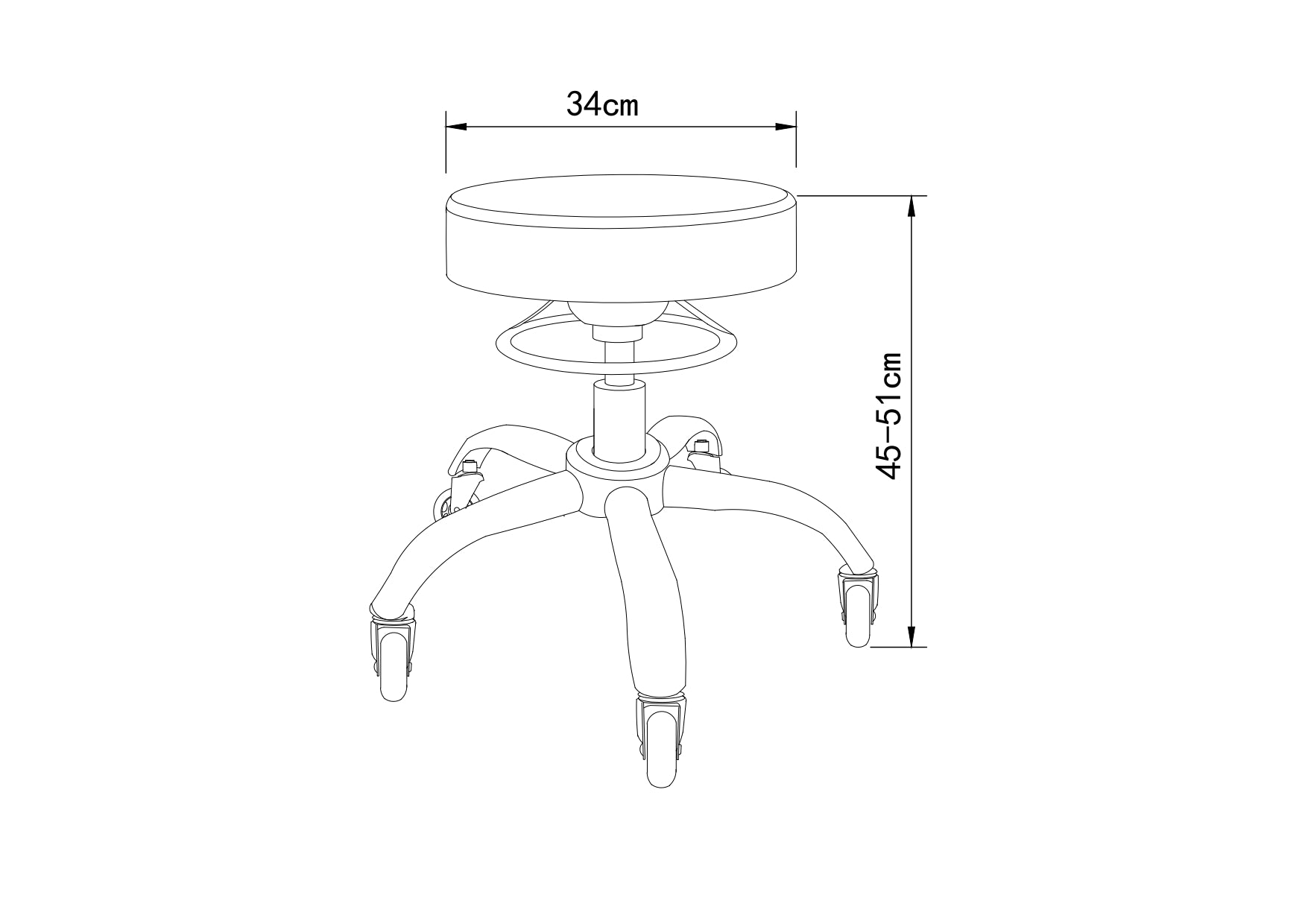 KSHE Salon Round Stool - White
