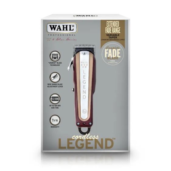 Wahl Legend cordless hair clipper packaging on a white background