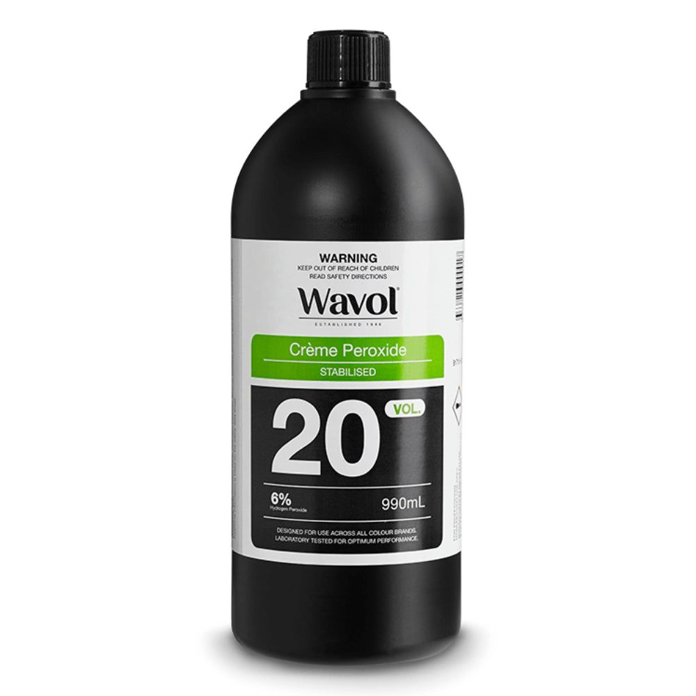 Achieve consistent and flawless hair colour with Wavol Creme Peroxide 20vol 990ml