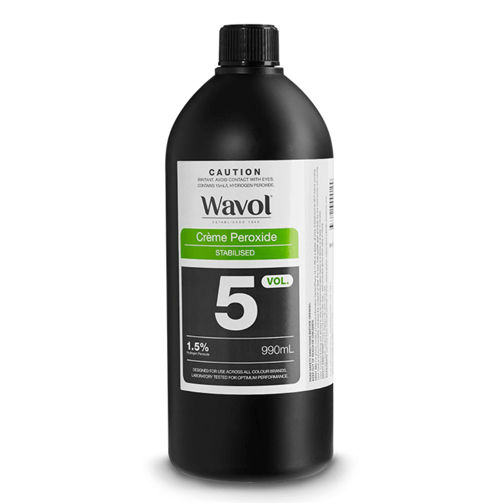 Achieve consistent and vibrant hair colour with Wavol Creme Peroxide 5Vol 990ml