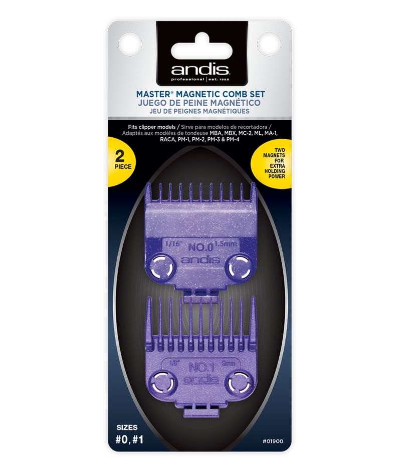 ANDIS Master® Magnetic Comb Set — Dual Pack 0 & 1