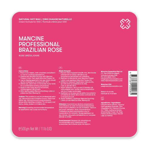 MANCINE - Hot Wax Brazilian Rose XXX 500g