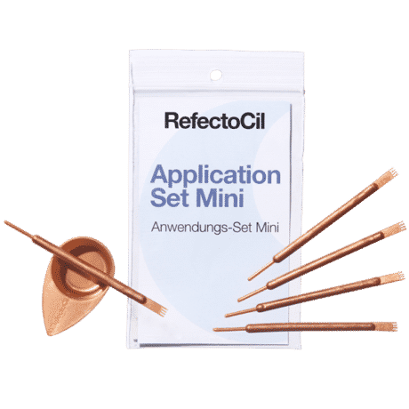 RefectoCil Application Set Mini - Rose Gold, including 5 Application Sticks with Combs and 5 Application Dishes for Professional Lash and Brow Tinting