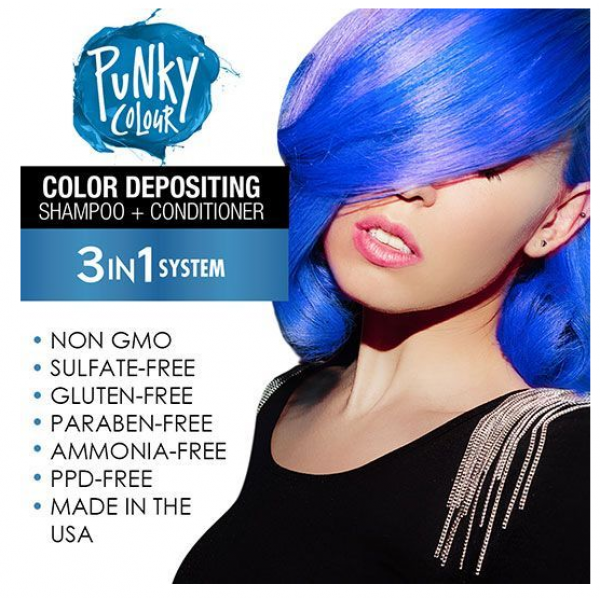 Punky Colour Depositing Shampoo + Conditioner -  Bluemania 250ml