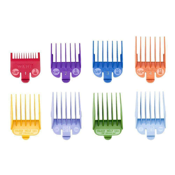 Wahl Coloured Plastic Clipper Guides in a Caddie #1 to #8,Salon Supplies To Your Door
